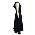 Load image into Gallery viewer, Viktor & Rolf Black Pearl Embellished Sleeveless V-Neck Midi Cocktail Dress with Bow Detail