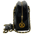 Load image into Gallery viewer, Chanel Vintage Black Leather Chevron Stitched Shoulder Bag