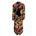 Load image into Gallery viewer, Junya Watanabe Black Wool Knit Midi Dress with Multicolor Floral Chiffon Overlay