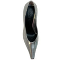 Load image into Gallery viewer, Lanvin Silver Leather Swing Pumps