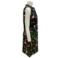 Load image into Gallery viewer, Oscar de la Renta Black Multi Spring 2022 Strawberry Blossom Shift Dress