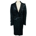 Load image into Gallery viewer, Costume National Black Metallic Reversible Houndstooth Jacquard Coat with Belt