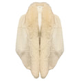 Load image into Gallery viewer, Etro Ivory Rabbit Fur Cape with Fox Fur Collar and Silk Lining