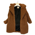 Load image into Gallery viewer, SAM. Light Brown Faux Fur Sherpa Coat with Black Leather Trim