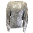 Load image into Gallery viewer, Isabel Marant Silver Metallic Sequined Long Sleeved Top
