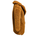 Load image into Gallery viewer, SAM. Light Brown Faux Fur Sherpa Coat with Black Leather Trim
