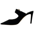Load image into Gallery viewer, Jimmy Choo Black Suede Mules with Jeweled Buckle