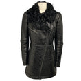 Load image into Gallery viewer, Gucci Vintage Black Lamb Shearling Lined Crinkled Patent Leather Coat