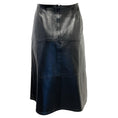Load image into Gallery viewer, Chanel Black Leather A Line Skirt