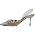 Load image into Gallery viewer, Aquazzura Silver Starburst PVC Slingback Pumps