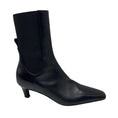 Load image into Gallery viewer, Toteme Black Leather Low Heel Pull On Ankle Booties with Elastic Band
