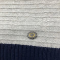 Load image into Gallery viewer, Chanel Silver / Grey / Navy 2008 Fringed Cashmere Knit Scarf