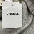 Load image into Gallery viewer, Chanel Silver / Grey / Navy 2008 Fringed Cashmere Knit Scarf