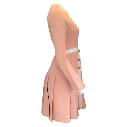 Giambattista Valli Seashell Rose Long Sleeved Short Crepe Dress