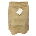 Load image into Gallery viewer, Brunello Cucinelli Taupe Beige Suede Mini Skirt with Monili