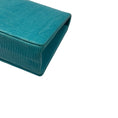 Load image into Gallery viewer, Lalo Handbags Turquoise Embossed Leather Evening Clutch