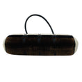 Load image into Gallery viewer, Roberta di Camerino Beige / Brown / Black Velvet and Leather Top Handle Bag with Gold Hardware