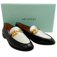 Load image into Gallery viewer, Aquazzura Black / White Brandi Moccasin Loafers