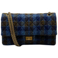 Load image into Gallery viewer, Chanel Navy Blue / Brown Quilted 2.55 Reissue Shoulder Bag