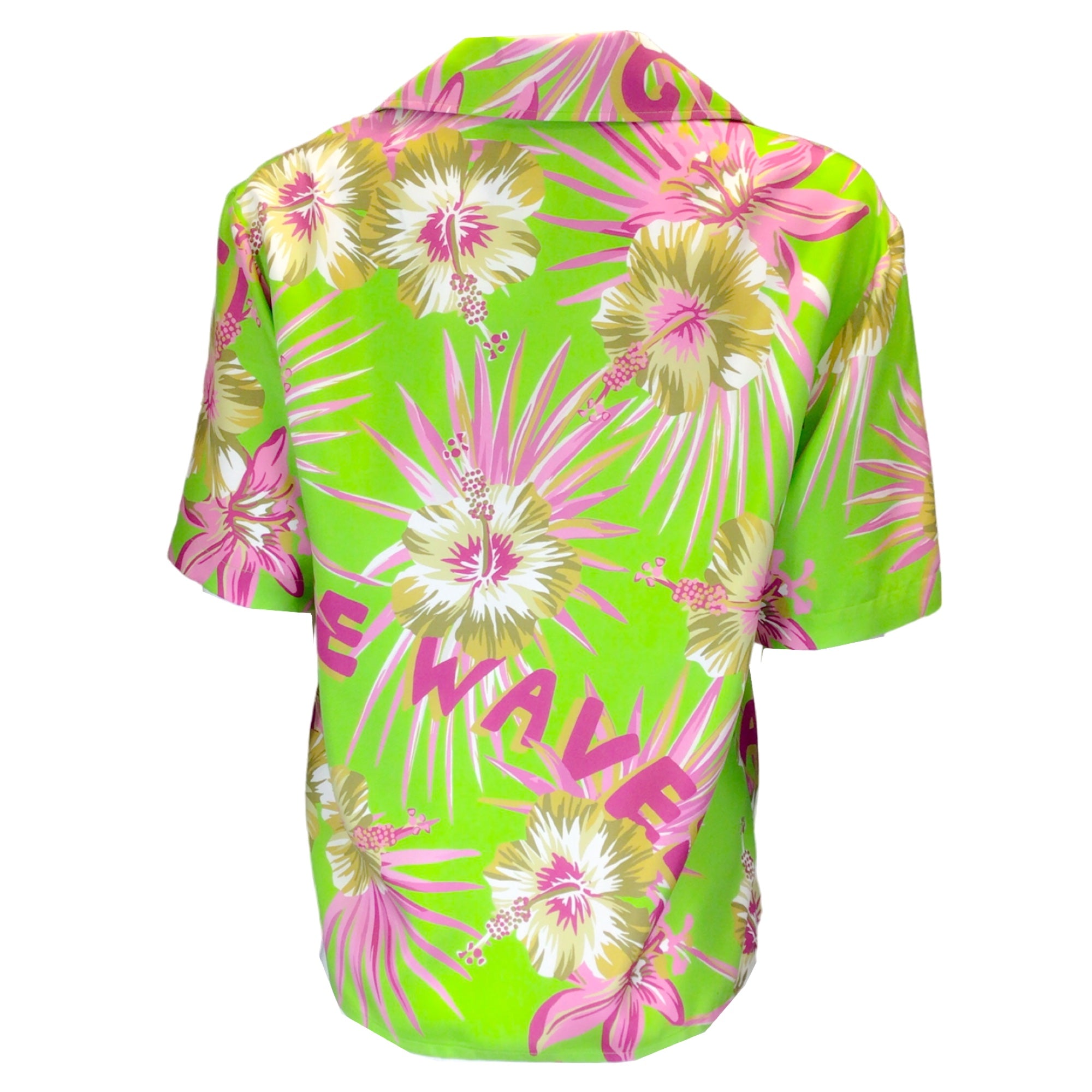 Gucci Green Multi Floral Printed Silk Bowling Shirt
