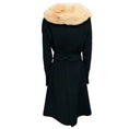 Load image into Gallery viewer, Valentino Black Belted Wool Coat with Fox Fur Collar