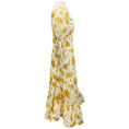 Load image into Gallery viewer, The Vampire's Wife White / Yellow Floral Cotton Midi Frill Seeker Dress