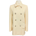 Load image into Gallery viewer, Gucci Ivory Double Breasted Wool Pea Coat with Silver Buttons