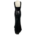 Load image into Gallery viewer, Roland Mouret Black Sleeveless Sequined Gown with Rosette Detail