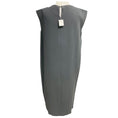 Load image into Gallery viewer, Max Mara Slate Grey Draped Detail Sleeveless Crepe Midi Dress