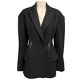 Load image into Gallery viewer, Dries Van Noten Black / Gold Metal Thread Embroidered Wool Jacket / Coat