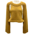 Load image into Gallery viewer, Khaite Gold Cut Out Detail Cropped Knit Sweater