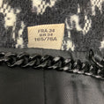 Load image into Gallery viewer, Burberry Black / White Belted Chevron Pattern Coat with Leather Sleeves