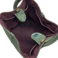 Load image into Gallery viewer, Métier Green Suede Vérité Mini Braided Leather Trimmed Tote