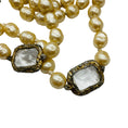 Load image into Gallery viewer, Chanel Vintage 1981 Clear Jumbo Crystal Station and Pearl Long Strand Sautoir Necklace