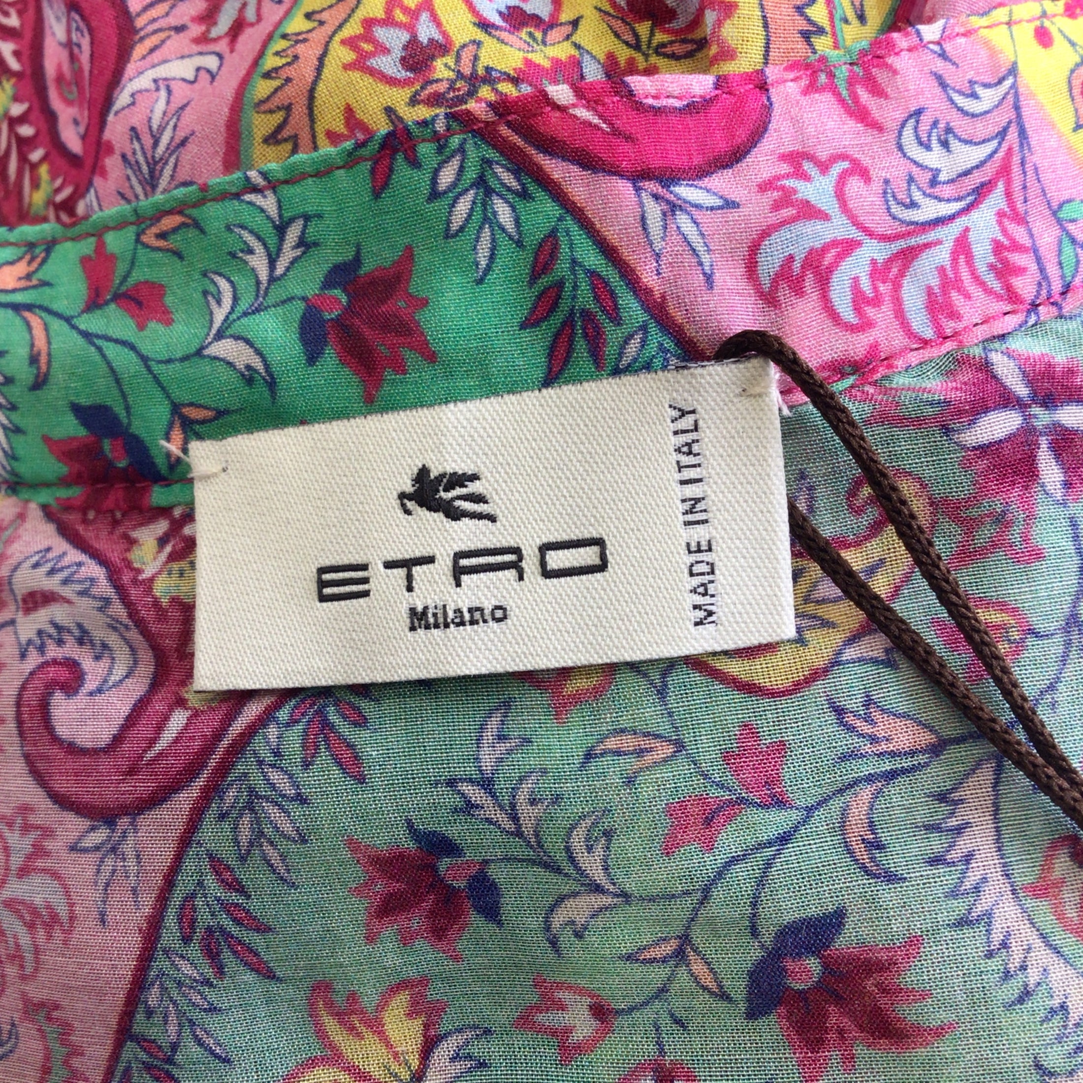 Etro Pink Multi 2022 Paisley Printed Cotton Mini Dress