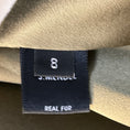 Load image into Gallery viewer, J. Mendel Olive Green / Brown Mink Fur Collar Short Sleeved Lamb Fur Coat with Silk Lining