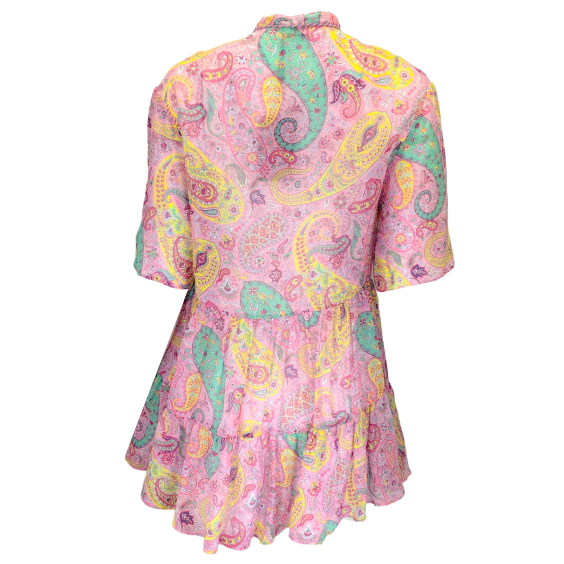 Etro Pink Multi 2022 Paisley Printed Cotton Mini Dress