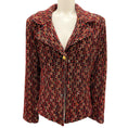Load image into Gallery viewer, St. John Black / Red / Gold Metallic Boucle Tweed Jacket