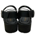 Load image into Gallery viewer, Gianvito Rossi Black Leather Double Strap Platform Sandals with Grommets