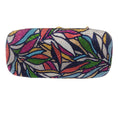 Load image into Gallery viewer, Judith Leiber Multicolored Crystal Embellished Leaf Design Evening Clutch Bag