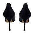 Load image into Gallery viewer, Manolo Blahnik Black Crystal Embellished Brooch Satin Pumps