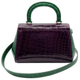 Load image into Gallery viewer, Kwanpen Purple / Green Croc Shoulder Bag