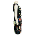 Load image into Gallery viewer, Adam Lippes Black Multi Floral Crepe Midi Dress