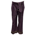 Load image into Gallery viewer, Dries Van Noten Eggplant Purple Silk Pants with Belt