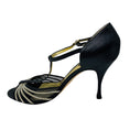 Load image into Gallery viewer, Dolce & Gabbana Black Crystal Embellished Mesh and Leather Sandals