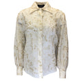 Load image into Gallery viewer, Rochas Ivory / Gold Metallic Embroidered Eyelet Blouse
