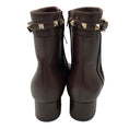 Load image into Gallery viewer, Valentino Brown / Gold Rockstud Smooth Leather Ankle Boots