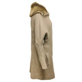 Load image into Gallery viewer, Versace Taupe Sequined Wool and Cashmere Knit Long Cardigan Sweater with Fox Fur Collar