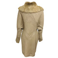 Load image into Gallery viewer, Versace Taupe Sequined Wool and Cashmere Knit Long Cardigan Sweater with Fox Fur Collar