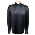 Load image into Gallery viewer, Brunello Cucinelli Night Sky Navy Blue Silk Shirt with Monili Chain